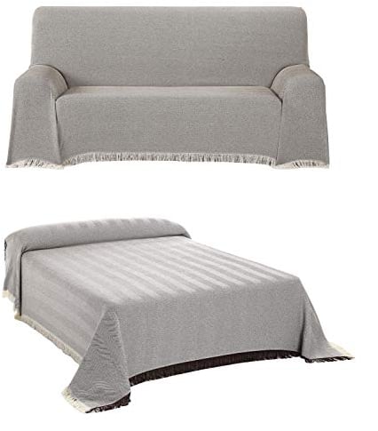 BEAUTEX Tagesdecke - Wohnzimmer Decke aus Baumwolle, Praktischer Überwurf als Sofadecke oder Couchdecke - Bed Throw Blanket - Hochwertiger Bettüberwurf in Braun, 230 x 260 cm