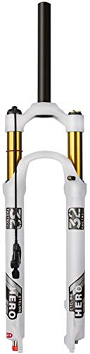 QHY 26″Forcella Anteriore Forcella MTB 27,5 29 Pollici Lega di Magnesio Lega di Alluminio HL/RL 1-1/8'' Corsa 120mm Regolazione dello Smorzamento (Color : White-RL, Size : 26inch)