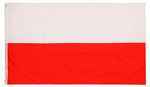 Banderas de aricona – bandera de Polonia resistente a la intemperie con 2 ojales de metal - bandera nacional polaca 90 x 150 cm