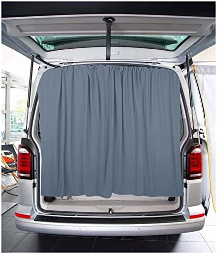 BREMER SITZBEZÜGE Heckklappe Flügeltür Kofferraumabdeckung Sonnenschutz Gardinen Vorhang kompatibel mit VW T5 T6 T6.1 Multivan Transporter Caravelle in Grau