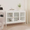 Tidyard Sideboard Kommode Vitrinenschrank Bücherschrank Aktenschrank Büroschrank Vitrine Schrank Bücherregal Mehrzweckschränke Metall & Glas Weiß 105x35x70 cm