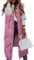 ORANDESIGNE Femme Longue Doudoune sans Manche Gilet Ultra Chaud Veste Manteau Parka Blouson Zippée Capuche Doudoune Fille Hiver Printemps B Rose XL