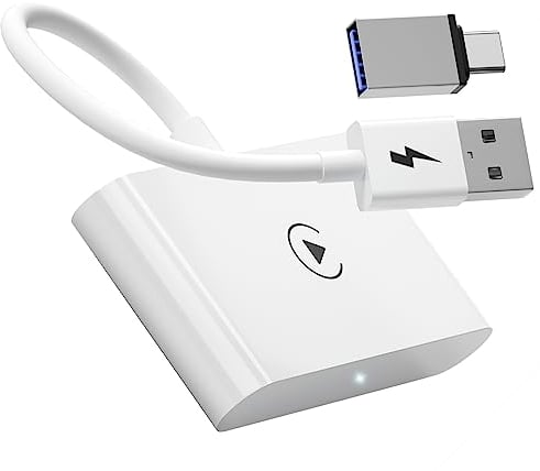 Wireless CarPlay Adapter für iPhone, Dongle Konvertieren Werkseitig Verkabeltem CarPlay zu Wireless CarPlay, Kompatibel für Audi/Porsche/Volvo/Mercedes, Kompatibel für iPhone