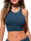 CRZ YOGA Damen Racerback Swim Top Bikini Oberteil Schnell Trocknend Padded Swimsuit Abzeichen Blau 44