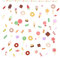 SUPERDANT 3D Candy Dessert Wandtattoo Bunte Lollipop Donut Vinyl Wandaufkleber Abnehmbare Wandkunst Aufkleber Für Schlafzimmer Kinderzimmer Dessert Shop Dekoration 260x1160mm