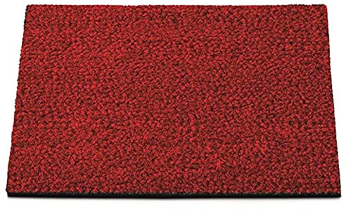 KARAT Fußmatte für Außen und Innen, 40x60 cm Rot 17mm Höhe, Türmatte aus Kokos, Schmutzfangmatte, Kokosmatte mit Rutschfester Rückseite für Haustür, Eingang
