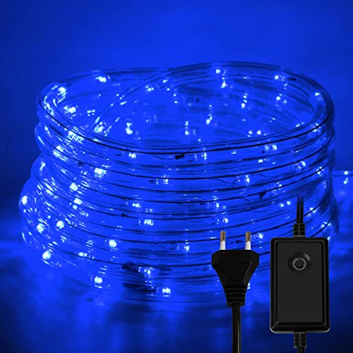 Ikodm 10m LED Lichtschlauch, 240 LEDs Lichterschlauch 8 Modi,Lichtschlauch Außen Lichterkette LED Schlauch mit Timerfür Innen Außen Garten Party Weihnachten Deko - Blau