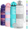 Coolfel 500ml Trinkflasche Kinder Auslaufsicher, 1l Sport Trinkflasche, Bpa Frei Tritan Motivierende Wasserflasche mit Zeitmarkierung für Mädchen, Junge, Schule, Gym
