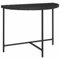 Gecheer Gartentisch Halbrund Wandtisch Tisch Terrassentisch Balkontisch Gartenm?bel Esstisch Terrasse Outdoor Schwarz 100 x 50 x 75 cm (B x T x H) Poly-Rattan, pulverbeschichteter Stahl