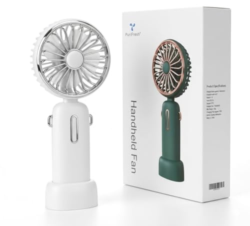 AirBlo Portable Handheld Fan - Rechargeable 4000mAh Mini Desk Fan with 3 Speeds - Foldable USB Fan for Travel, Office - Home and Summer Cooling