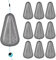 THKFISH Angelzubehör Set Gewichte Angeln Sinker No Roll Sinkers Bleigewichte No Snag Flache Inline-Sinker für Waller-Rigs -30G-10PCS