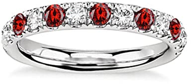 Runde facettierte Rubin-Cz-Ringe aus Edelsteinen – 999 Silber Reinheit Roter Rubin Cz-Edelsteinringe – das beste Schmuckgeschenk für Halloween