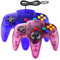 Hovlian 2 Pack Classic Controller Wired 64-Bit Gamepad Joystick für N64 Konsole (Clear Blue and Clear Purple)