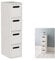 Homme Concept - White Slimline Bathroom Storage Cabinet, Narrow 4 Drawer Storage Unit, Wooden Bathroom Floor Cabinet, Fully Assembled, Freestanding for Living Room, Dining Room, Kitchen, Bedroom.