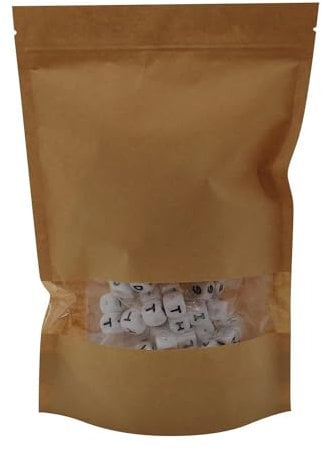 Efficiency-Optimized English Alphabet Silicone Beads Set (120 Beads) | 12mm Square White Beads for Jewelry Craft Making