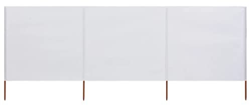 MNISDFL Store brise-vue pour balcon - 3 pièces - En tissu coupe-vent - 400 x 160 cm - Blanc sable
