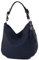 modamoda de T200 Damen Leder Schultertasche Henkeltasche handmade in Italy, Farbe:Dunkelblau