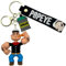 AUTOZOCO Popeye Silikon-Schlüsselanhänger, Popeye-Figur, Schlüsselanhänger mit Spinat, 7,5 cm, Silikon, Schwarz