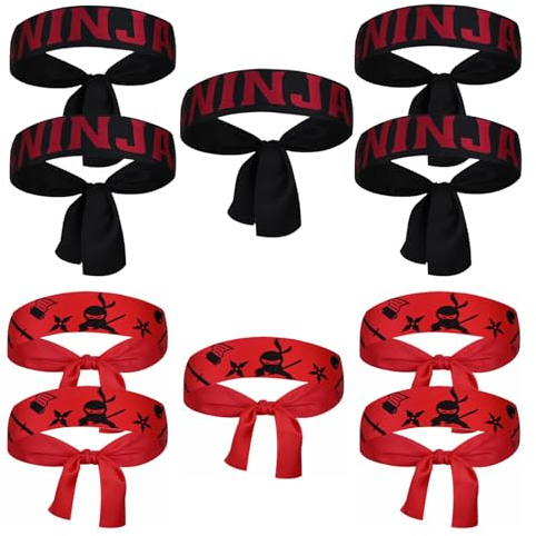 Puedno 10 Stück Ninjas Stirnband Kinder, Ninjas Party Stirnband, Ninja Geburtstagsdeko, Ninjas Party Favors für Geburtstagsparty Karate