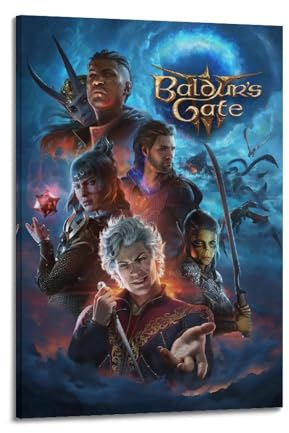 RIOEPURRT Baldur's Gate 3 Poster, Spiel-Poster, dekoratives Gemälde, Leinwand, Wandposter und Kunstdruck, moderne Familienschlafzimmer-Dekoration, Poster, 60 x 90 cm