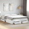 Faroom Bett mit Stauraum 140x200 cm Einzelbett mit Schubkästen Holzbett Stauraumbett Kinderbett Jugendzimmer Kojenbett Jugendbett mit Lattenrost Weiß