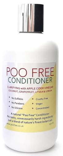 POO FREE - Klärende Spülung - 99% Natürlich - Apfelessig, Kokos, Grapefruit, Litsea, Zitrone. Ohne Sulfate/Parabene/Silikone, pH 5.5, Empfindliche Haut. 250ml