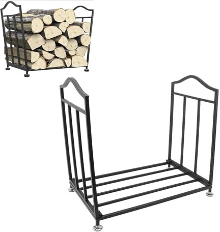 Masyrt Kaminholzregal, Kamin-Werkzeugregal Drinnen und Draußen, Anzündholzhalter, Robuste Holzaufbewahrung, Holzregal, Ständer, Werkzeuge, Herdzubehör, Kaminholz-Lagerregal