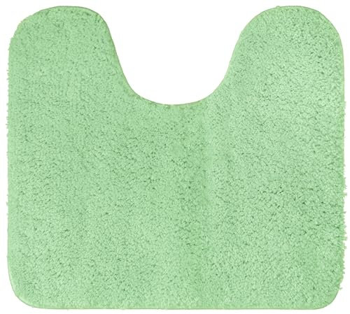 Brandsseller WC Vorleger 45x50 cm mit Ausschnitt aus weichem Mikrofaserstoff rutschfeste Badteppichmatte für Toilette WC-Grün