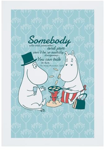 Moomin Poster, Wandbild, Motiv: Pancakes And Jam Finn Family Moomintroll Zitat, A4