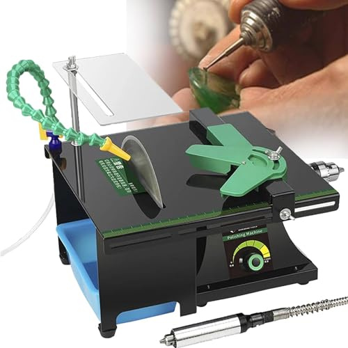 YEHOZZ Schmuckpoliermaschine, Mini-Tischpolierer, Poliermaschine, Messerschärfer Mit Einstellbarer Geschwindigkeit Für DIY-Holzbearbeitung, Herstellung Von Metallmessern