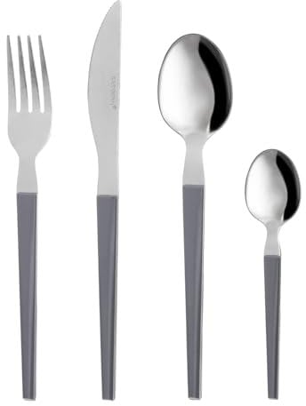 Set 24 posate in acciaio manico blu Diletta