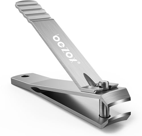 BEZOX Professional Large Jaw Curved Nail Clippers - Heavy Duty Nail Clippers Fingernail Toenail Clippers Trimmers - Heavy Duty Stainless Steel, Suitable for Thick Fingernail Toenail Men Women