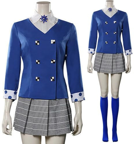 Bauxhie Women's Veronica Sawyer Costume Heathers Musical Cosplay Uniform Outfits with Socks for Halloween