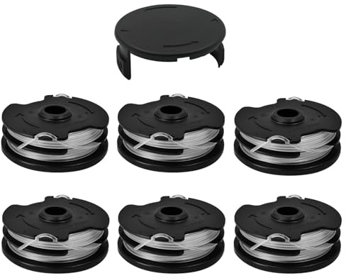 6 Stücke Ersatz Fadenspulen für LIDL Parkside,Nylonfäden Ersatz Spule für LIDL Parkside Trimmer Rasentrimmer PRT 550 A1,PRT 550 A2,PRT 550 A3,PRT 550 A5,PRTA 20-Li B2,PRTA 20-Li C3(6 Spulen+1 Kappen)