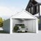 UISEBRT Garage de tente, 4 x 8 m, abri de voiture, tente de garage et de rangement, avec bâche en polyéthylène robuste, cadre en acier, renforcement du toit et du sol, résistant aux intempéries, pour