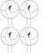 Juego de 4 soportes de enrejado de jardinería, soporte fuerte para monstera, hiedra y rosas trepadoras en entornos domésticos (pájaro)