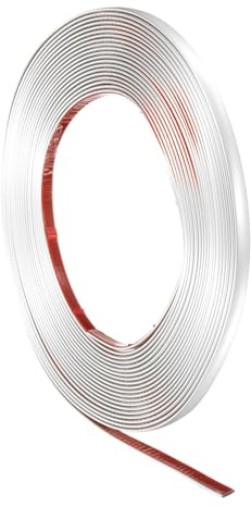 sourcing map 8mm x 10m Wall Trim Peel and Stick Molding Trim Frame, Flexible PVC Self Adhesive DIY Accent Strip for Wall, Ceiling, Floor, Cabinet, Tile, Edge, Borders, Mirror, Matte White