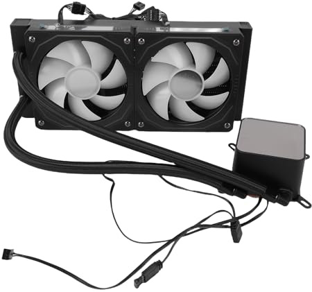 Plyisty 240mm ARGB Liquid Processor Cooler with LCD Display for AM4 AM5 Closed-Loop AIO Water Cooler for PC Gaming Enthusiasts (Black)