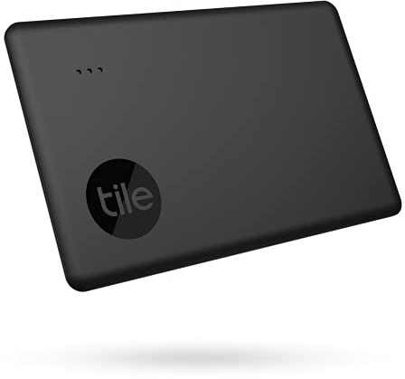 Tile Slim (2022) Bluetooth Item Finder, 1 Pack, 60m finding range, 3 year battery, works with Alexa and Google Home, iOS and Android Compatible, Find your Keys, Wallets, Purses & More, Black (Renewed)