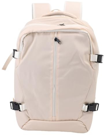 KELFEEAO Vakuum-Kompressionsrucksack, erweiterbarer, wasserdichter Reiserucksack mit Laptopfach-Verriegelung, Nass-Trocken-Trennung, Airbag-Reiserucksack – Vakuumpumpe im Lieferumfang (Beige)