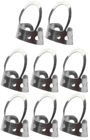 SWETRACE Gitarren Fingerplektren mit Hohlem Design aus Edelstahl 8 Stück Verstellbare Bequem und Schützend für Banjo und Bass für Linkshänder Geeignet
