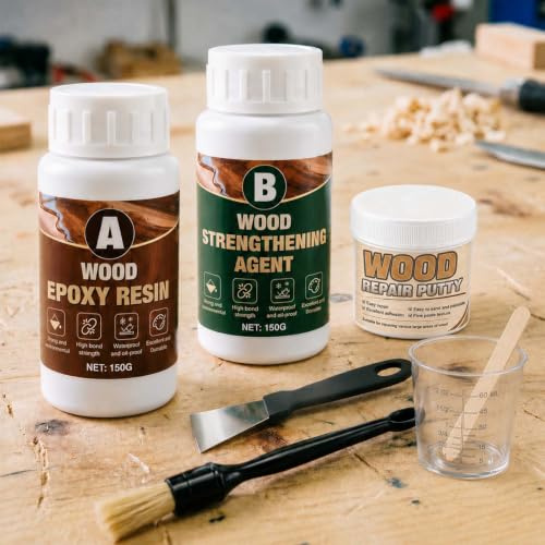 Resina Epossidica per Legno, Stucco Bicomponente per Legno, Riparazione