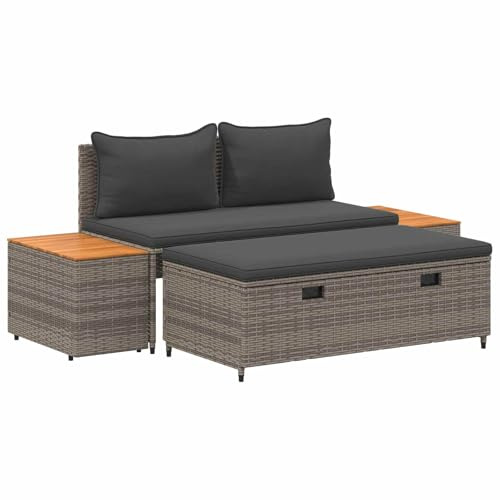 vidaXL Outdoor-Sofagarnitur 4 -Seater 4 pcs 55 x 30 x 39 cm, Stylisches Outdoor-Sofa-Set, Moderne Gartenmöbel, rechteckige Sitzbank, platzsparende Akazie für deinen Patio