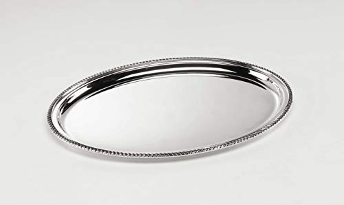 SWEET HOME Vassoio Ovale Placcato Argento Stile Regina Anna cod.5041645 cm 45x35 by Varotto & Co.