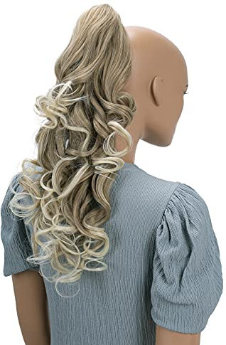 CAISHA 50cm Haarzopf Sarah Haarteil mit Butterflyklammer Pferdeschwanz Haarverlängerung Voluminös Gewellt Dunkelblond Mix H64