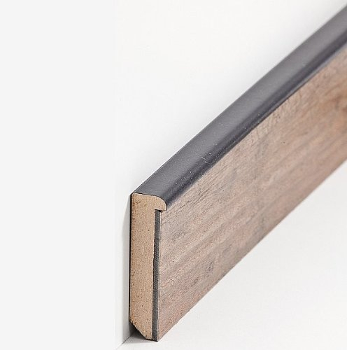 75 Meter Südbrock Fußleisten/Design Fußleiste für Vinylboden Hannover - schwarz (MDF foliert - 726.5129)