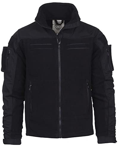 Tactical Commando Fleecejacke Security Jacke schwarz Fleece Vest Dienst #13415