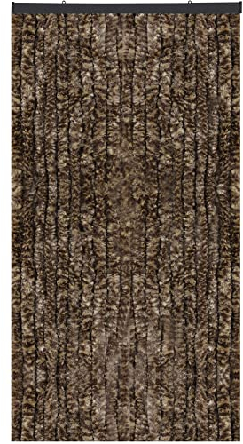 Arsvita Flauschvorhang 90x220cm (Meliert Beige/Braun), Perfekter Insekten- und Sichtschutz für Ihre Balkon- und Terrassentür, viele Farben