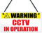 Red Ocean Warning CCTV In Operation Home Plastic Hanging Security Camera Surveillance Sign