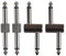 Rayzm Guitar Pedal Patch Connector, 6.35mm (1/4) Effect Pedal to Pedal Coupler, Male to Male Plug Adaptor for Guitar Pedalboard Instead of Patch Cable, Pack of 4 (2 Straight & 2 Z Type)